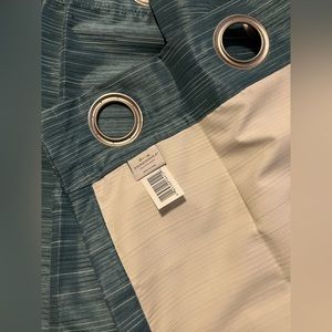 Threshold room darkening curtain panels